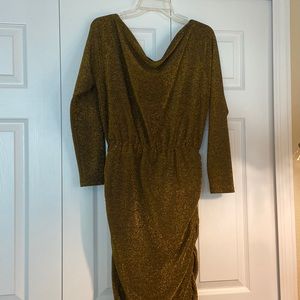 Cocktail dress sparkly caramel